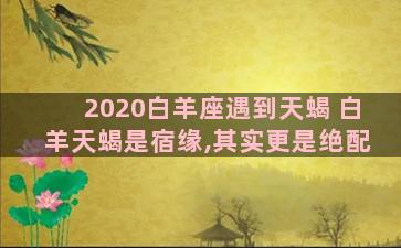 2020白羊座遇到天蝎 白羊天蝎是宿缘,其实更是绝配